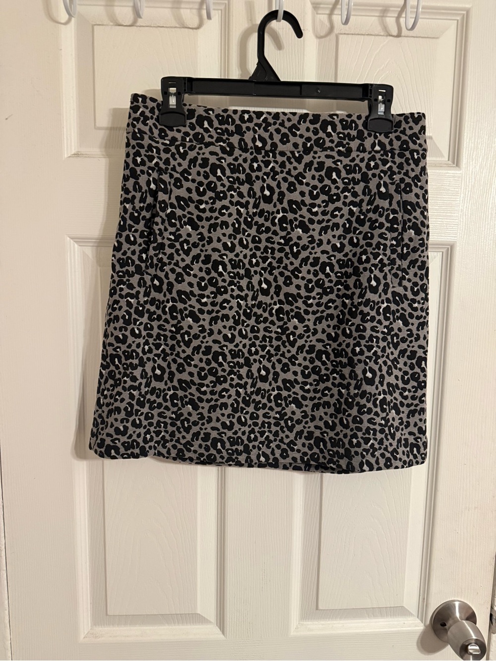LOFT Leopard Print Mini Skirt - Black and Gray